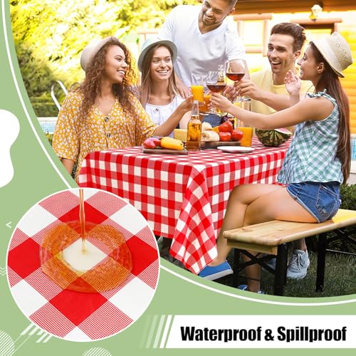 4-Pack Red & White Checkered Disposable Tablecloths, 54 x 108 Inch