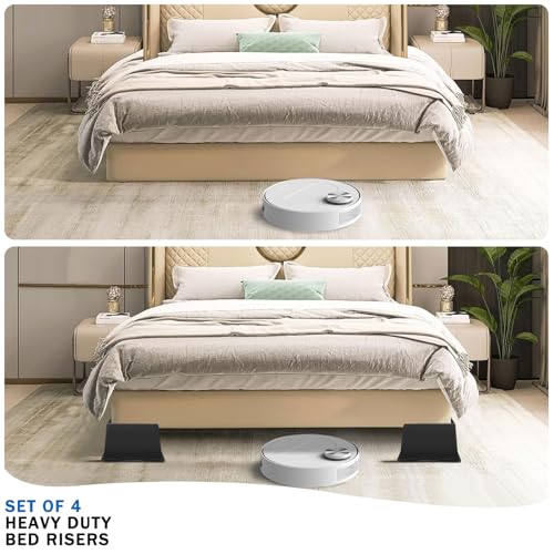 Heavy Duty 6-Inch Furniture Risers - L-Shape Bed & Couch Blocks (4 Pack)