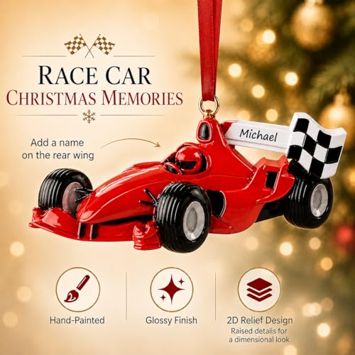 MAXORA Race Car Christmas Ornament 2026 - Personalized Racing Keepsake (Variation: Race Card)