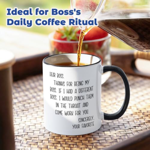 Maustic Two Tone Boss Gifts Mug - 11oz Funny Bosses Day Coffee Cup for Men Women