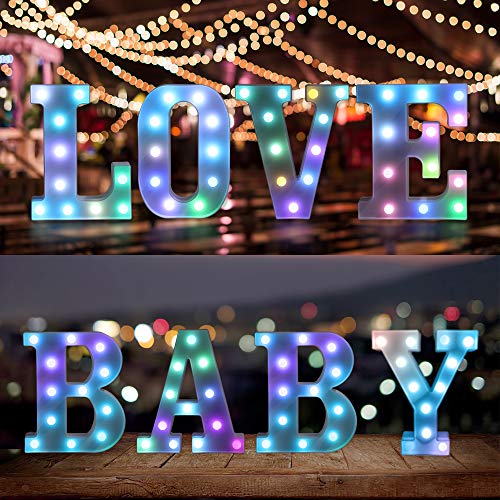 Color Changing LED Marquee Letter Light with Remote Control