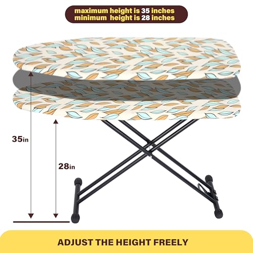 veiox Foldable Ironing Board 43x13 with Heat Resistant Cover and 7 Heights