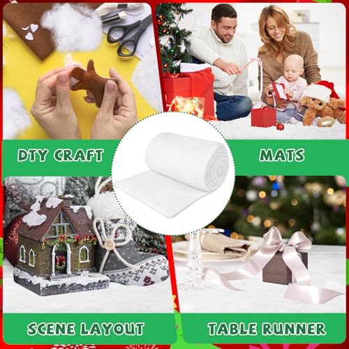 Faux Snow Blanket Roll 2.95 x 7.87 FT - Thick White Christmas Village Decor