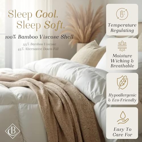 Cooling Bamboo Viscose Duvet Insert - King/Cal King Down Alternative Comforter