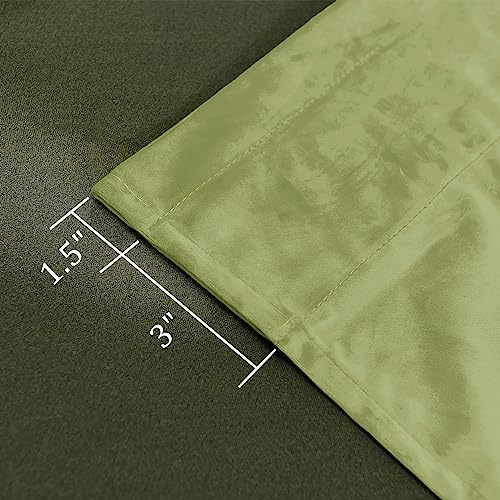 Hiasan Velvet Blackout Curtains Set of 2, 52W x 84L inches, Moss Green