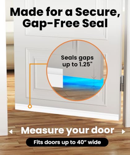 Under Door Draft Stopper Strip (2 Pack) - Soundproof Door Sweep & Gap Filler