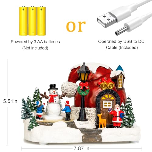 Musical Christmas Snowman Village Figurine,5.5"Lighted Resin Tabletop