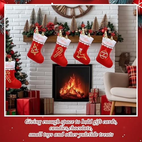Shinymoon 200 Pcs Felt Christmas Stockings & Glitter Pens Set, Red, 8.27 x 5.91 inches