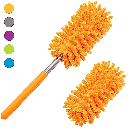 Extendable Microfiber Duster with 10-29" Pole & 2 Washable Heads