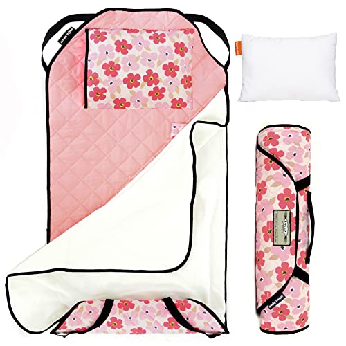 Urban Infant Tot Cot Toddler Preschool Nap Mat with Blanket - Poppies