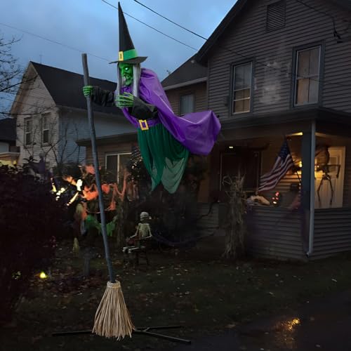 11.5 Ft Animated Hovering Witch Animatronic - Motion & Sound Prop