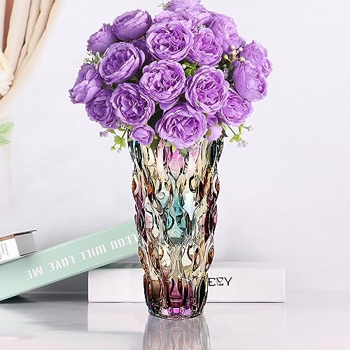 Heavy-Duty Crystal Glass Flower Vase for Modern Table Centerpieces