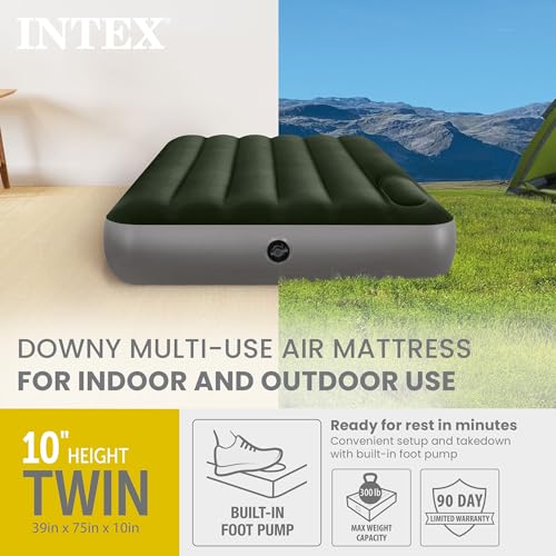 Twin Air Mattress with Built-In Foot Pump - 10-Inch Inflatable Bed