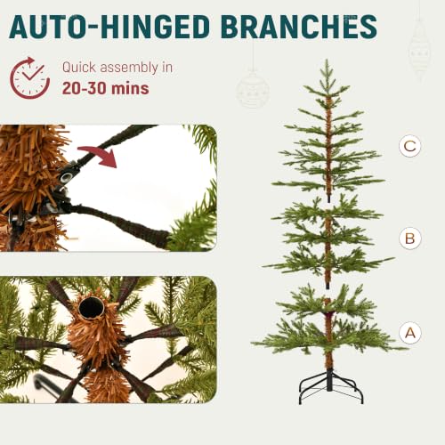 Green 6ft Prelit Slim Pencil Christmas Tree with Remote & Timer