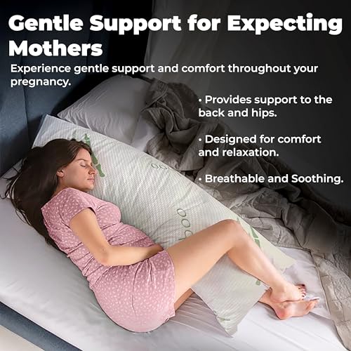 20x54 Inch Bamboo Fiber Memory Foam Body Pillow for Side Sleepers