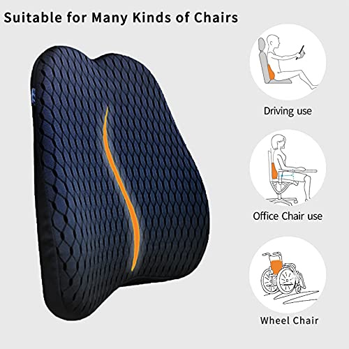 Memory Foam Lumbar Support Pillow for Car and Office Chairs