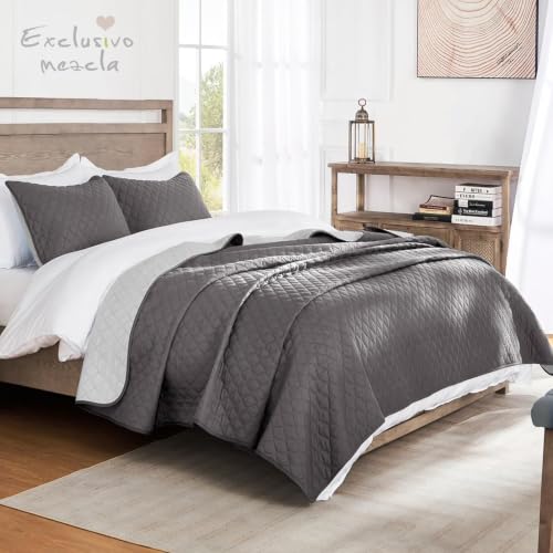 Exclusivo Mezcla Reversible Full Queen Quilt Set with 2 Pillow Shams
