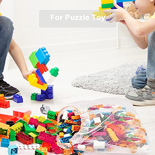 16 Pcs Mesh Toy Storage Bags, Reusable Drawstring Organizers for Kids Toys