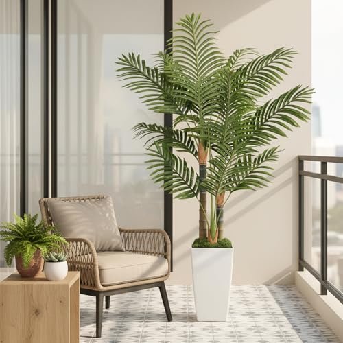5ft Artificial Palm Tree - Lifelike Faux Areca Plant in Pot