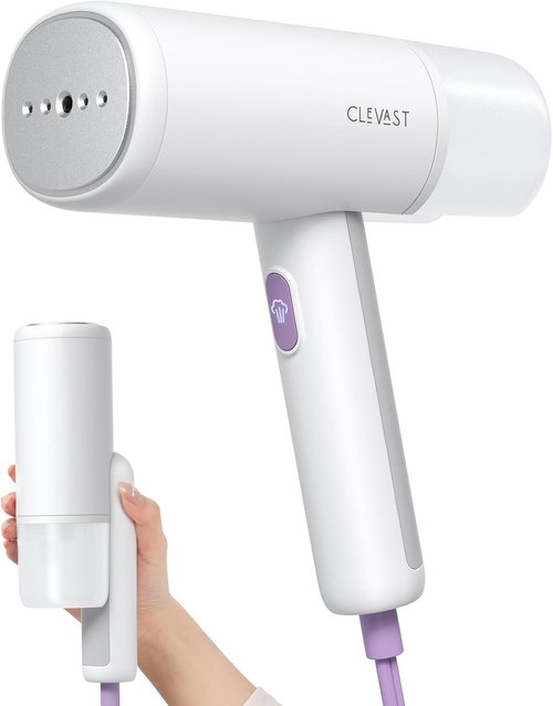 CLEVAST Portable Garment Steamer - Handheld Travel Size Wrinkle Remover with 30-Second Heat Up