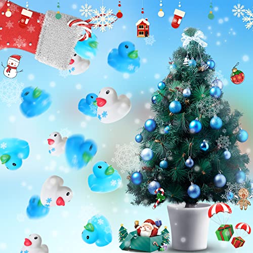 Jerify 200 Pcs Mini Rubber Ducks Snowflake Winter Christmas Party Favors