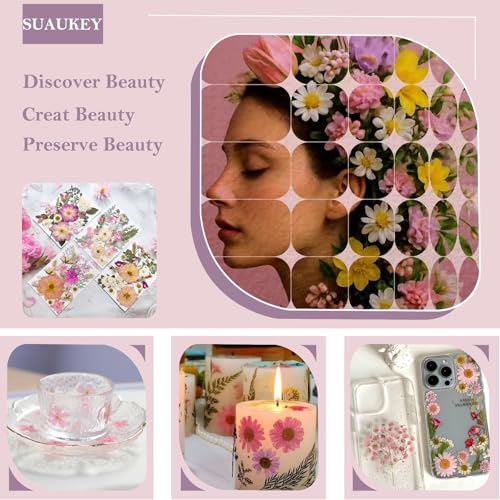 92 Pcs Natural Pressed Dried Flowers for Resin Art, Soap, and Jewelry