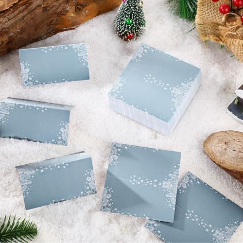 Winter Snowflake Place Cards Set of 100 - Table Name Cards for Parties & Events