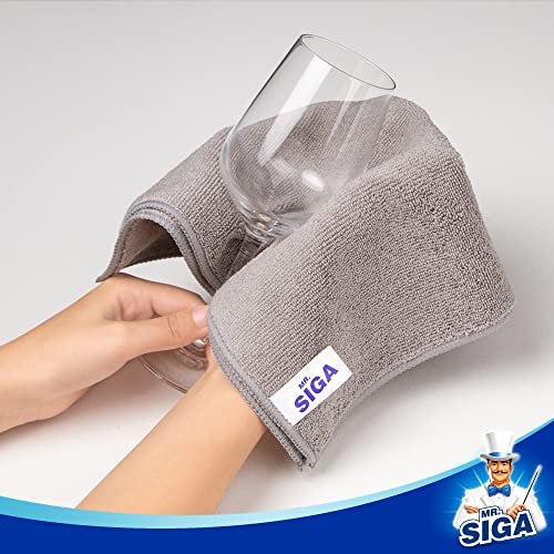 MR.SIGA Microfiber Cleaning Cloths, 12 Pack Absorbent Towels