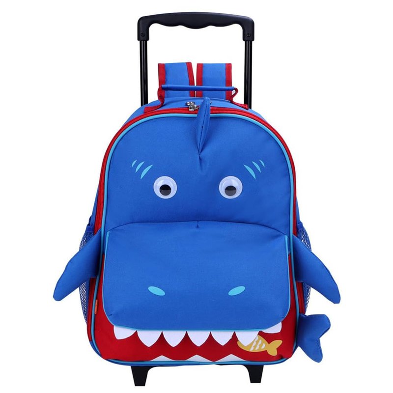 yodo Zoo 3-Way Kids Suitcase Luggage or Toddler Rolling Backpack with wheels, Medium Shark