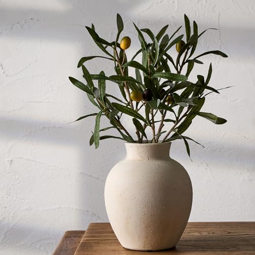 6-Inch Ceramic Decorative Flower Vase - Rustic Farmhouse Boho Table Decor