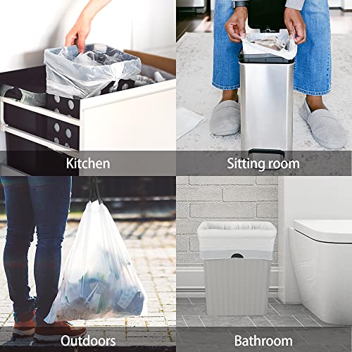 2 Gallon Drawstring Small Trash Bags - 90 Count White Bin Liners
