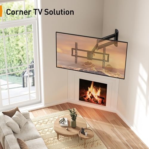 Full Motion Long Arm Corner TV Wall Mount Bracket for 37-75 Inch TVs