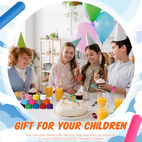 Lake Blue Silicone Rubber Slap Bracelets - Safe & Soft Wristbands for Kids & Adults