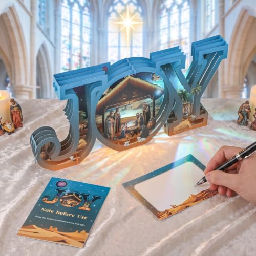 Pop Up Christmas Nativity Scene Greeting Card Set with Lights & Music 14x6
