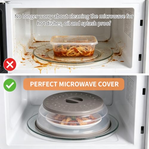 Collapsible Microwave Splatter Cover, 10.5-Inch BPA-Free Food Guard