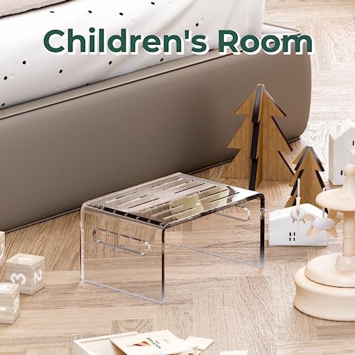 Clear Acrylic Kids Step Stool - Non-Slip Bathroom & Kitchen Foot Stool