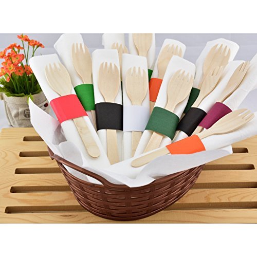 Self-Adhesive Black Paper Napkin Bands, 4.25 x 1.5 Inch, 2500 Count