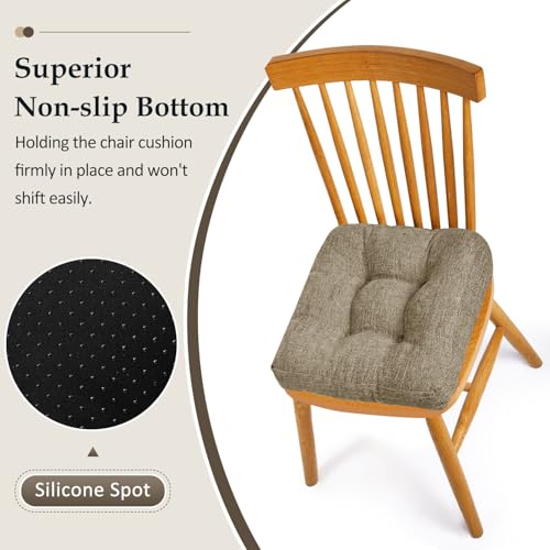 U-Shaped Dining Chair Cushions 17x17x4 - 4 Pack Non-Slip Kitchen Chair Pads
