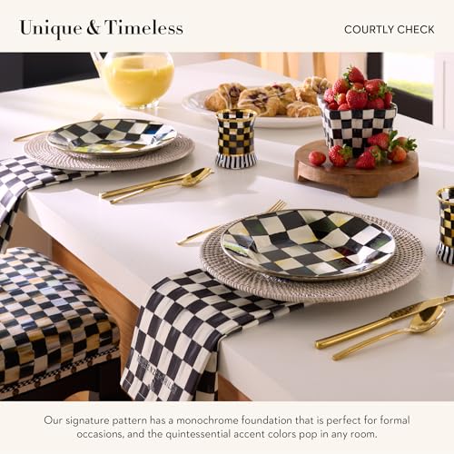 Black and White Checkered Cotton Kitchen Dish Towel, 18" x 26"