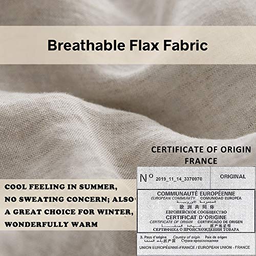100% French Linen Euro Sham Set - 26 x 26 Inch Decorative Pillow Covers