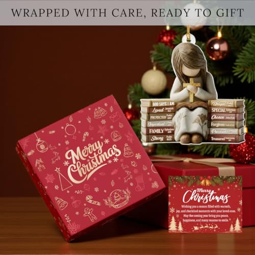 God Says I Am Christian Christmas Ornament 2026 Faith Gift for Women - Kat_lh Version