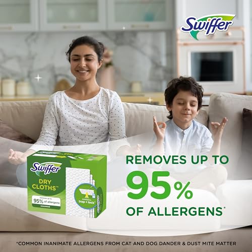 Unscented Dry Sweeping Cloth Refills for Multi-Surface Floor Cleaning, 52 Ct