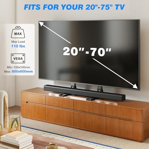 Universal Tabletop TV Stand Mount for 20-70 Inch TVs - Height Adjustable