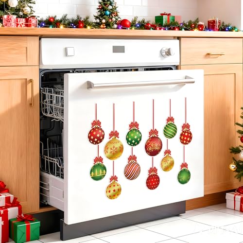 Colorful Christmas Dishwasher Magnets Set - 12Pcs Holiday Fridge & Kitchen Decor