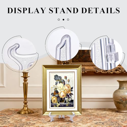 2Pcs 3-Inch Clear Acrylic Easel Stands for Photos, Cards, and Artwork
