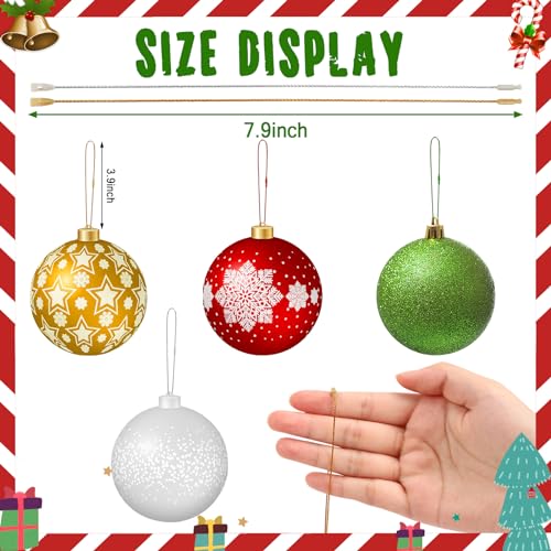 600Pcs Christmas Ornament Hooks with Snap Lock - Holiday Ornament Strings