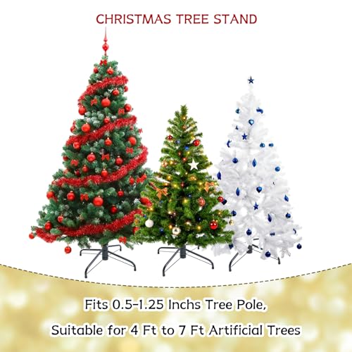 Metal Christmas Tree Stand for 3-7 Ft Artificial Trees - Foldable & Sturdy