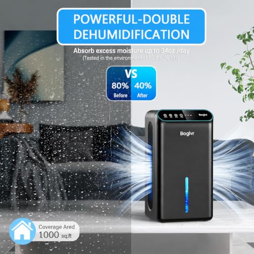 Small Home Dehumidifier 98oz with Drain Hose & 7 Colors for Bedroom