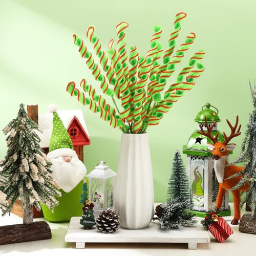 16 Pcs Curly Christmas Tree Picks - Festive Holiday Decor Accessories