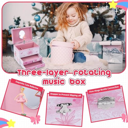Ballerina Musical Jewelry Box with 2 Drawers - Fairy Design Music Box